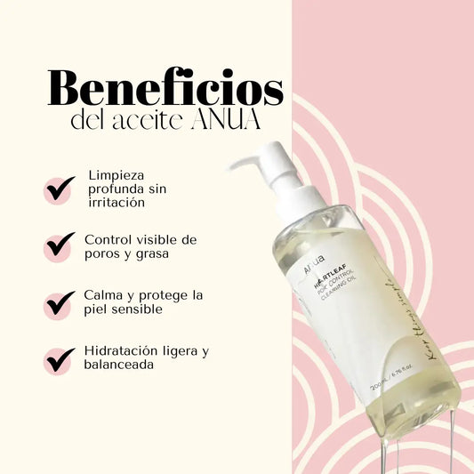 Aceite limpiador Anua™️200ml | Control visible de poros y grasa | Hidratación